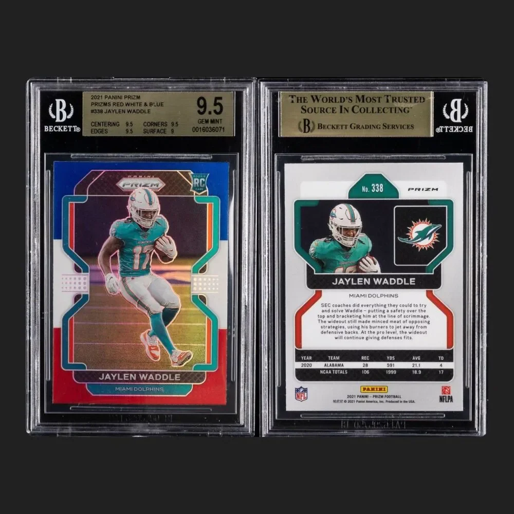 2021 Panini Prizm - Rookie Jaylen Waddle #338 Red White & Blue Prizm (RC)